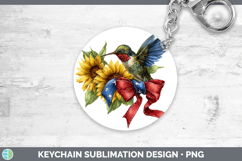 Animals Sunflower Patriotic Hummingbird Keychain Sublimation Product Image 1