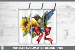 Animals Sunflower Patriotic Hummingbird Tumbler Sublimation Product Image 1