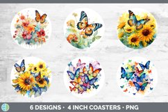 Pretty Butterflies Round Coaster | Bundle Coaster Designs Product Image 2