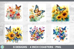 Pretty Butterflies Square Coaster | Bundle Coaster Designs Product Image 2