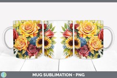 Pretty Rose Flowers Mug Wrap | Bundle Coffee Cup Designs Product Image 5