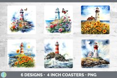 Pretty Lighthouse Square Coaster | Bundle Coaster Designs Product Image 2