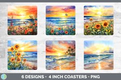 Pretty Beach Square Coaster | Bundle Coaster Designs Product Image 2