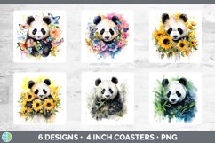 Pretty Panda Bear Square Coaster | Bundle Coaster Designs Product Image 2