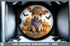 Animals Halloween Cow Car Coaster Sublimation Designs Product Image 1