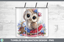 Animals Patriotic Owl Tumbler Sublimation 20 oz Skinny Tumbl Product Image 1