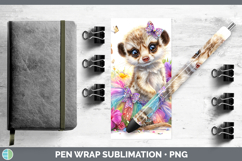 Safari Rainbow Summer Meerkat Pen Wrap Sublimation Pen Desig Product Image 1
