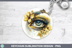 Watercolor Yellow Eye Keychain Sublimation Keyring Designs Product Image 1