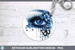 Watercolor Blue Eye Keychain Sublimation Keyring Designs Product Image 1