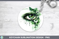 Watercolor Green Eye Keychain Sublimation Keyring Designs Product Image 1