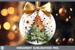 Watercolor Christmas Cmas Tree Ornament Sublimation Bauble D Product Image 1