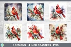 Christmas Christmas Cardinal Square Coaster | Bundle Coaster Product Image 2