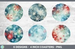 Christmas Christmas Snowflakes Round Coaster | Bundle Coaste Product Image 2