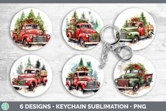 Christmas Vintage Truck Keychain | Bundle Keyring Designs Product Image 2