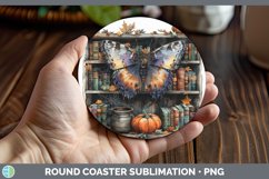 Book Halloween Butterfly Round Coaster Sublimation Coaster D Product Image 1