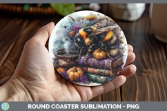 Book Halloween Bee Round Coaster Sublimation Coaster Designs Product Image 1