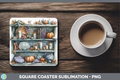 Book Halloween Seashell Square Coaster Sublimation Coaster D Product Image 1