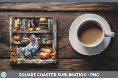 Book Halloween Chicken Square Coaster Sublimation Coaster De Product Image 1