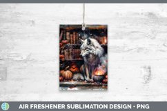 Book Halloween Wolf Air Freshener Sublimation Car Freshener Product Image 1