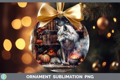 Book Halloween Wolf Ornament Sublimation Bauble Designs Product Image 1