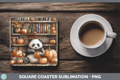 GorgeousBook Halloween Square Coaster design.