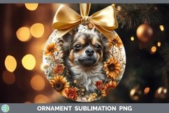 Autumn Sunflower Dog Chihuahua Ornament Sublimation Bauble D Product Image 1