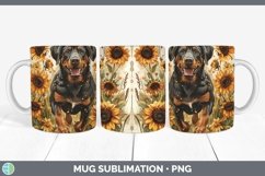 Autumn Sunflower Dog Doberman Pinscher Mug Wrap Sublimation Product Image 1