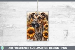 Autumn Sunflower Dog Greyhound Air Freshener Sublimation Car Product Image 1