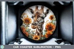 Autumn Boho Giraffe Car Coaster Sublimation Coaster Designs Product Image 1