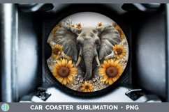 Autumn Boho Elephant Car Coaster Sublimation Coaster Designs Product Image 1