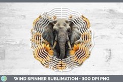 Autumn Boho Elephant Wind Spinner Sublimation Spinner Design Product Image 1