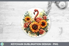Autumn Boho Flamingo Keychain Sublimation Keyring Designs Product Image 1
