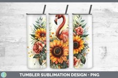 Autumn Boho Flamingo Tumbler Sublimation 20 oz Skinny Tumble Product Image 1