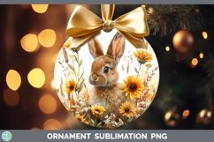 Autumn Boho Bunny Ornament Sublimation Bauble Designs Product Image 1