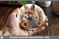 Autumn Boho Fox Round Coaster Sublimation Coaster Designs Product Image 1