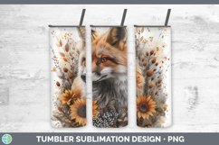 Autumn Boho Fox Tumbler Sublimation 20 oz Skinny Tumbler Des Product Image 1