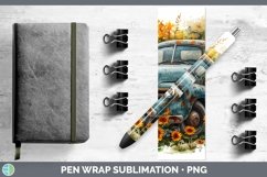 Autumn Boho Vintage Truck Pen Wrap Sublimation Epoxy Pen Des Product Image 1