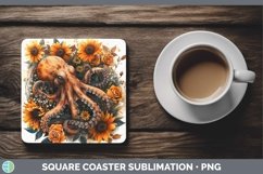 Autumn Boho Octopus Square Coaster Sublimation Coaster Desig Product Image 1