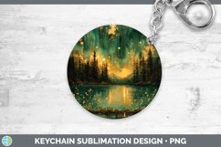 Autumn Boho Northern Lights Keychain Sublimation Keyring Des Product Image 1