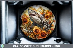 Autumn Boho Shark Car Coaster Sublimation Coaster Designs Product Image 1