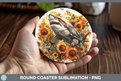 Autumn Boho Shark Round Coaster Sublimation Coaster Designs Product Image 1