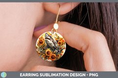 Autumn Boho Shark Round Earrings Sublimation Earrings Design Product Image 1