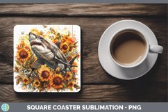 Autumn Boho Shark Square Coaster Sublimation Coaster Designs Product Image 1