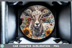Autumn Boho Goat Car Coaster Sublimation Coaster Designs Product Image 1