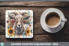 Autumn Boho Goat Square Coaster Sublimation Coaster Designs Product Image 1