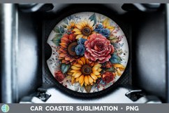 GorgeousSunflower Boho Car Coaster design.