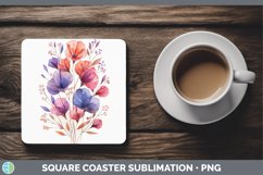GorgeousSunflower Boho Square Coaster design.