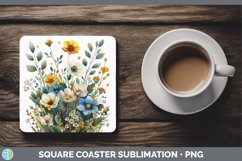 GorgeousSunflower Boho Square Coaster design.