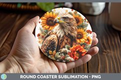 GorgeousSunflower Boho Round Coaster design.