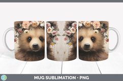Boho Baby Brown Bear Mug Wrap Sublimation Coffee Cup Designs Product Image 1